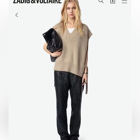 $498 ZADIG & VOLTAIRE Maddy Sweater 100% Cashmere NWT with SMALL FLAW - Picture 1 of 13